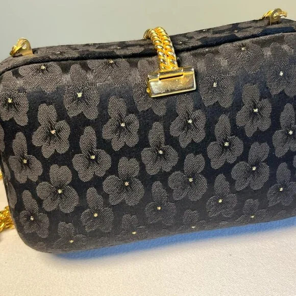 Inge Christopher Floral Evening Purse w/Chain Shoulder Strap Whimsy Coquette Gir - Picture 4 of 8